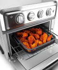 Crisping Basket And Tray Set For Air Fryers With Nonstick Coating, Even Cooking And Grease Catcher, 9 By 10 Inch Two Piece Gray in oven