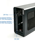 External Gpu Enclosure Featuring Thunderbolt 4 And 3 Plus Usb4 Compatibility Alongside A Robust 240W Psu showing ports and connections.