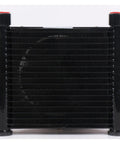 Front view of compact mini hydraulic air cooler for oil lines and pumps delivers ten liters per minute