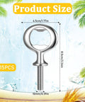Bottle opener kit, 15-piece, stainless steel with threaded stem (front view)