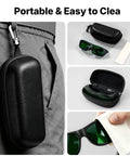 Shop Ready Laser Safety Glasses Featuring Od6 Plus And Od7 Plus Filters in a black portable case with cleaning cloth.