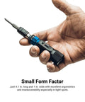 Ultra Precision Torque Limiting Screwdriver Set With Adjustable Range From 1.5 To 6 Inch Pounds In Hand Showing Small Size