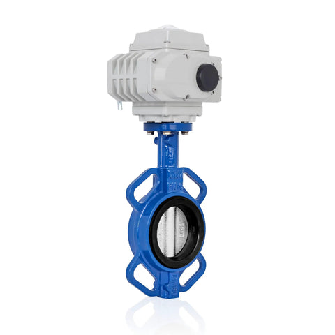4 Inch DN100 Wafer Butterfly Valve With 110V AC Actuator, Stainless Steel AISI 304 Body, EPDM Seat, GGG40.3, For Water And Air