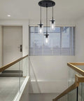 Awesome Industrial Style 3-Light Pendant For Kitchen Island Black Fixture With Clear Glass Shades UL Listed For Vaulted Ceilings Hardwired Bar Dining Over Sink Lighting in staircase