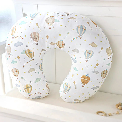 Mom Approved Ultra Soft Nursing Pillow Cover For Breastfeeding Pillows, stretchy removable slipcover, hot air balloon print