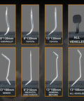 Various brake adjustment spoons from 16Piece Drum Brake Tool Kit Pro Grade With Brake Spring Pliers for Chevy, Toyota, VW, Mazda.