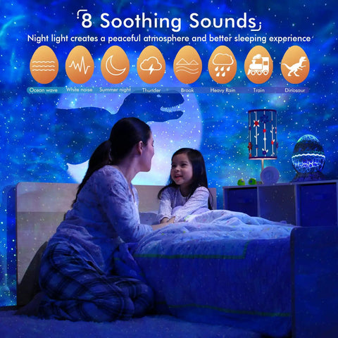 Galaxy Star Projector With Bluetooth Speaker And White Noise, Ocean Wave Night Light For Kids And Adults, Smart App Control, Ceiling And Wall Projections, Perfect For Dorms, Bedrooms, Parties, And Room Decor