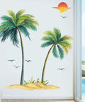Palm Tree Wall Decals Large Green Tropical Plant Sticker For Walls Living Room Bedroom Office Decor Chill Vibe Peel And Stick