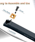 Diagram showing Lathe Threading Tool Set With Half Inch Shank Threading Holders For Metal Lathe with insert and screw