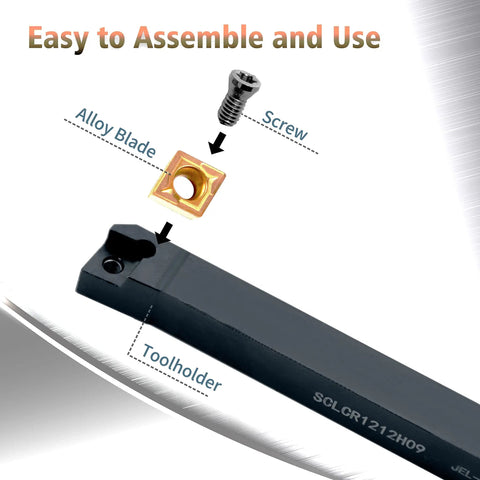 Diagram showing Lathe Threading Tool Set With Half Inch Shank Threading Holders For Metal Lathe with insert and screw