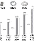 Pro Grade All Star 304 Stainless Steel Size 10 Flat Head Phillips Screw Assortment Kit With Hex Nuts And Washers, assorted sizes.