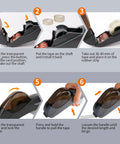 Dead Simple One Handed Automatic Tape Dispenser With Concealed Safety Cutter And Smooth Portable Grip For Quick Office Or Home Packing Tasks Includes Two Bonus Gray Rolls, shown in assembly steps.