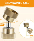 All Brass 360 Degree Swivel Garden Hose Adapter Dual Rotation Female To Female Connector With Extra Washers, Heavy Duty, Leak Proof, Weatherproof Hose Fitting For Outdoor Use, brass swivel connector