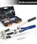 Workhorse Copper Pipe Crimping Tool For Narrow Spaces One Half Inch To One And A Quarter Inch Jaws Hydraulic Press Crimpers Portable Pliers Rotatable Head Up To Three Hundred Fifty Degrees Aluminum Alloy Body Built For Tight Spaces in case, about 20 inch