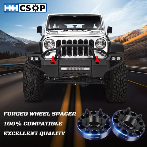 Jeep with 2 Piece 1.5 Inch Wheel Spacers For Chevy GMC 6x139.7mm 6x5.5 Bolt Pattern 78.1mm Center Bore M14x1.5 Threads shown