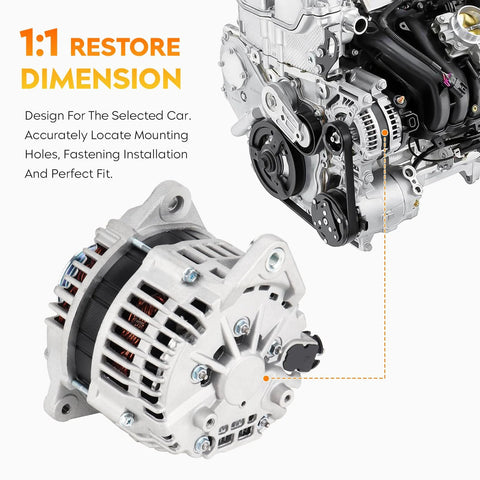 Heavy Duty Drop-In Alternator Replacement For Xterra Frontier V6 4.0L 2005-2007 And Pathfinder 2005-2007 4.0L XE And S Models
