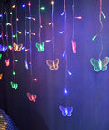 Butterfly Curtain Lights 13ft 96 LED Fairy String with Remote 8 Modes Multicolor Vibe for Bedroom and Party Decor