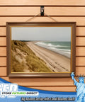 Black Slatwall Notch Hook 5 Pack Metal Picture Hanger displaying beach photo in gallery on slatwall