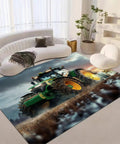 Farm Tractor Rug 3 By 5 Ft For Living Room And Bedroom, Super Cozy Ultra Soft Flannel Surface, Stain Resistant, Machine Washable Carpet