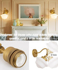 SongCiLT Vintage Sconce Wall Lighting with Milk White Glass Shade in elegant living room setting with gold accents.