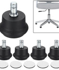 Heavy Duty Low Profile Bell Glides For Office Chairs featuring smooth rolling nylon casters and tight black base, measuring 34mm tall.