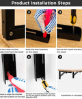 Product installation steps for Solid 16 Inch Folding Shelf Brackets 2 Pack Wall Mounted Space Saving Desk Supports Heavy Duty Steel.