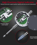 Digital Dial Indicator 1 Inch 0.0005 Inch Resolution LCD Display with open view of internal components and rear cover.