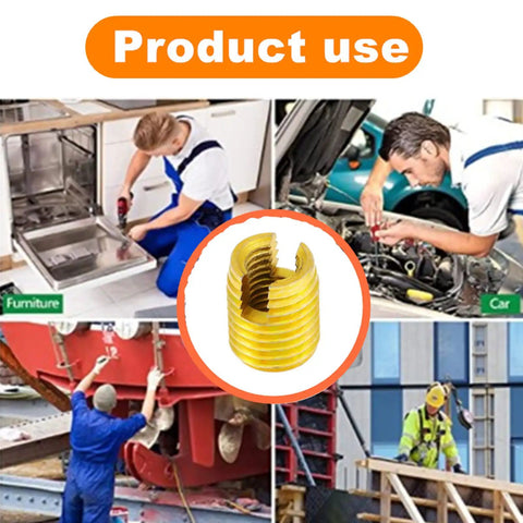 102 Piece Self Tapping Thread Insert Kit For M2 To M14 Thread Repair Pro Grade High Carbon Steel Bolt Thread Repair Tool For Damaged Threads In Plastic Copper And Soft Metals Easy To Use Heavy Duty Fix in furniture, car, and industrial repair