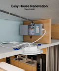 Installation of 24 Pack 4 Inch LED Recessed Downlights With Junction Box - Canless Slim Ceiling Lights in kitchen ceiling