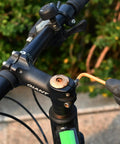 Using Premium 18 Piece Allen Wrench Set With SAE And Metric Hex Keys on bicycle stem, showcasing chrome vanadium steel, long arm ball end.