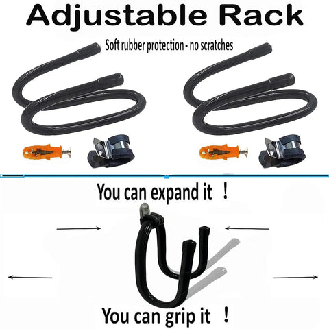 Heavy Duty 2 Pack Power Tool Organizer Wall Mount Hangers Drill Holder Storage Rack For Garage Workshop Shed Organization Ideal Gift For Men Dads Handy Home Improvement showing two black hooks with screws and installation guide.