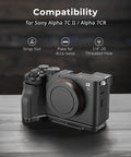 L Shape Handgrip For Sony Alpha 7C II And A7CR With Arca Quick Release Plate Lightweight Silicone Side Handle shown on camera