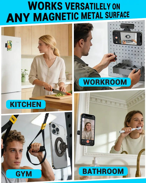 Heavy Duty Golf Cart Phone Mount With 360 Degree Rotation used in kitchen, gym, workroom, and bathroom for versatile setup