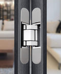 3D Adjustable Concealed Door Hinge With Silent Hydraulic Buffer Heavy Duty Cross Hinge For Wood And Aluminum Doors Soft Close Auto Lock