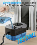 Heavy Duty Handheld Steam Cleaner For Home And Auto, No Fuss Design With Snappy 15 Second Heat Up, Roomy 1600ml Tank being filled with water.