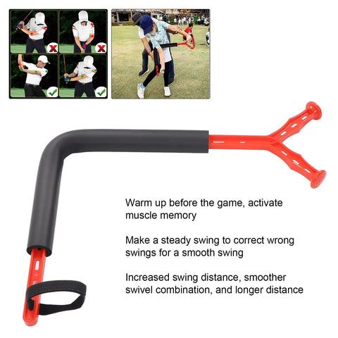 Golf Swing Trainer Aid For Warm Up And Posture Correction, Motion Trainer To Build Muscle Memory, Help Fix Bad Swings, Red
