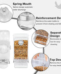 Automatic Bird Feeder And Water Dispenser Set For Cage With No Fuss Seed Catcher using a clear water and seed dispenser design.