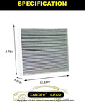 Cabin Air Filter With Activated Carbon For Ford Bronco Sport 2021 2024 Escape 2020 2025 Explorer and more, product dimensions