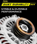 Beefed Up 110A Clockwise Alternator Replacement For Mazda CX Nine Grand Touring Sport Touring 2007 Through 2015 12 Volt High Output With 6 Groove Pulley OE Part A003TJ2391 Drop In Fit Durable Reliable Power close-up view