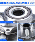 Close-up details of Front Wheel Bearing Hub Assembly 5 Lug 513287 Fits Toyota Prius 2010-2015, Prius Plug-In 2012-2015, and Lexus CT200H 2011-2017