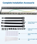 1U 24 Port Cat6A Patch Panel With Inline Keystone, Cable Management Bar, STP Shielding For Beefed Up 10Gbps Speeds, Rackmount Or Wall Mount RJ45 Patch Panel For PoE Ready Networks installation accessories including straps, screws, labels, ties