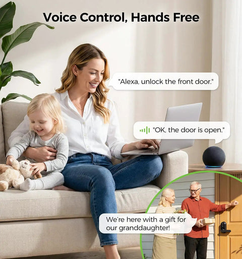 Secure Your Pad With This Beefed-Up Smart Lock And Keypad Handle delivering keyless entry via voice control for hands-free access.