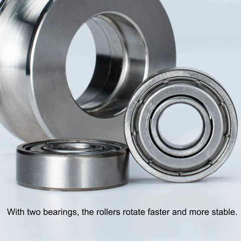 Close-up view of two steel bearings for Heavy-Duty Cable Pulley Wheel With Swivel Block, Stainless Steel Single Pulley