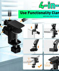 Pro Grade 12X 30X Magnifying Glass With Light And Clamp shown with anti-slip protective pad and swing arm attachment.