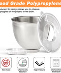 Spill Proof Bowl Covers For 4.5 To 5 Qt Tilt Head Stand Mixers With Splash Guard And Extra Pouring Window Dishwasher Safe Lid