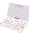 Holley Jet Assortment Kit For Carburetors, 72-Piece Jet Set With Sizes #64 To #99, packed in labeled plastic case