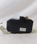 Side view of Type CH Ground Fault Breaker 30 Amp 2 Pole 120/240V GFCI with 10 kAIC Self Test UL 489, black casing.