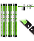 Heavy Duty Magnetic Tool Holder Kit 8 Pack 18 Inch Tool Bars With Mounting Brackets And S Hooks Wall Mount Strip Rack Carbon Steel Built Tough Pro Grade Hold 50 Lb Per Bar Holds Wrenches Screwdrivers Spanners Green
