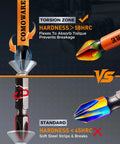 Comparison of torsion zone Phillips Impact Screwdriver Drill Bit Set Number Two S2 Steel and standard bits with hardness ratings