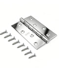 Beefy 5 Pack Folding Butt Hinges In Stainless Steel With Screws 3.55 By 2.39 Inches 1.25mm Thick Heavy Duty Hinges With Screws